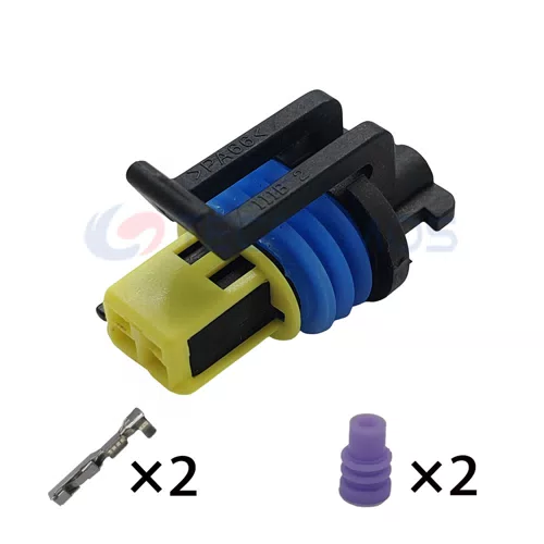 Waterproof IP66 Wire Harness Turn Signal Plug with Copper Contact and ABS/Nylon Housing for Car 2-Pin Female 15336024 - image 4
